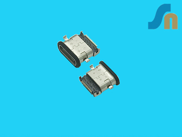 TYPE-C  母座  防水USB母座  24P  沉板前插后贴