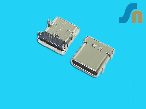 YPE-C  24P母座  前插后贴  双壳带屏蔽